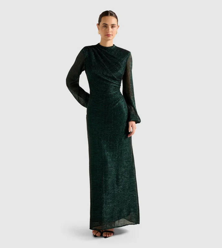 فورايفر نيو KRISTEN Long Sleeves Plisse Maxi Dress